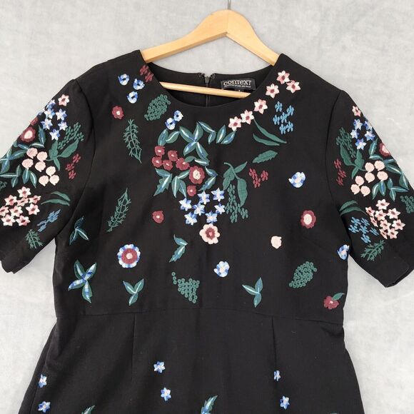 Lord & Taylor Black Dress with Colorful Floral Design - Picture 2 of 14